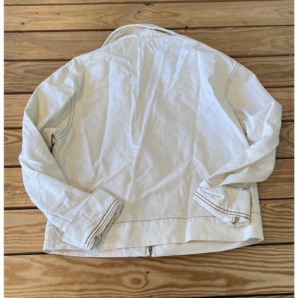 NWT $59.95 PacSun Full Zip Denim Jacket Size XS Women’s White - Picture 2 of 8